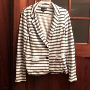 blue and white striped cotton jacket